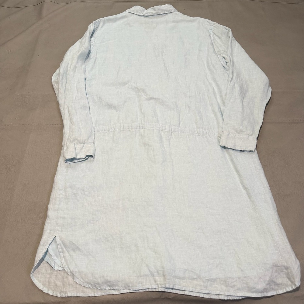 Reistor 100% Hemp Light Blue Lagenlook Cottage Prairie Shirt Dress XL/2XL-6890 - Picture 2 of 9